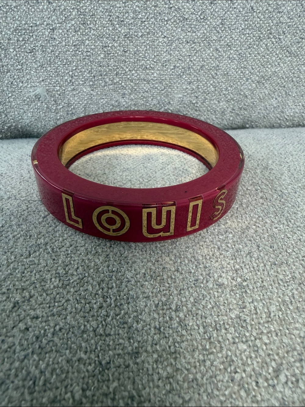 LOUIS VUITTON “Wanted” Resin Bangle Bracelet with Gold Accents - Medium size